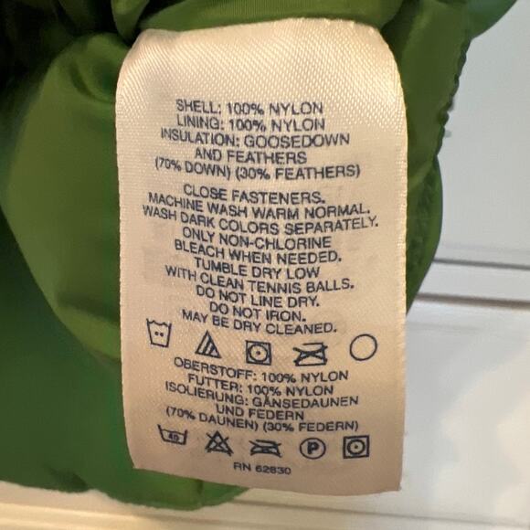 Lands End Women's Goose Down & Feather Green Puffer Vest Cropped Size Small 6-8 - Picture 4 of 6